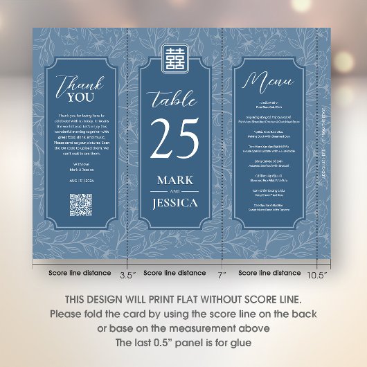 Vietnamese Tafelnummer, Menu & bedankkaart