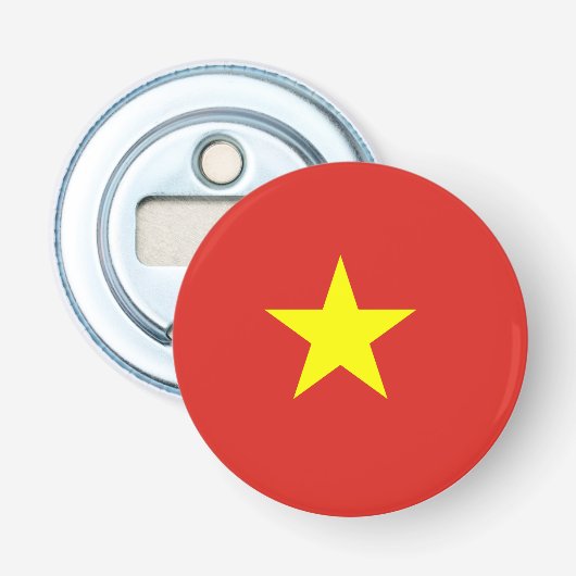 Vietnamese vlag button flesopener (Voorkant)