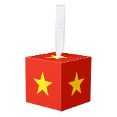 Vietnamese vlag kubus ornament (Voorkant hoekig)