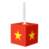 Vietnamese vlag kubus ornament (Achter hoekig)