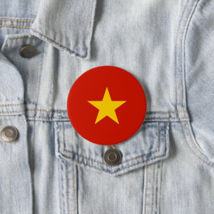 Vietnamese vlag ronde button 7,6 cm