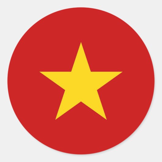 Vietnamese vlag ronde sticker (Voorkant)