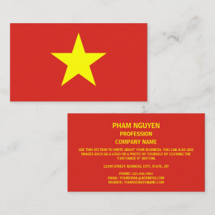 Vietnamese Vlag, Vlag van Vietnam Visitekaartje
