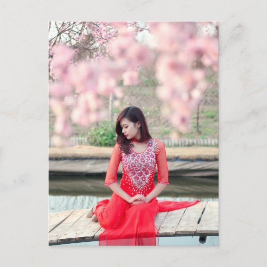 Vietnamese vrouw briefkaart (Voorkant)