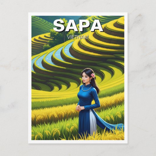 Vietnamese vrouw in Sapa Reizen Briefkaart (Voorkant)