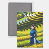 Vietnamese vrouw in Sapa Reizen Magneet (Voorkant / Achterkant)