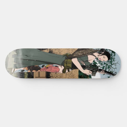 Vietnamese vrouw skateboard (Horizontaal)
