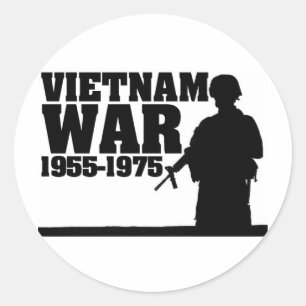 Vietnamoorlog 1955-1975 ronde sticker