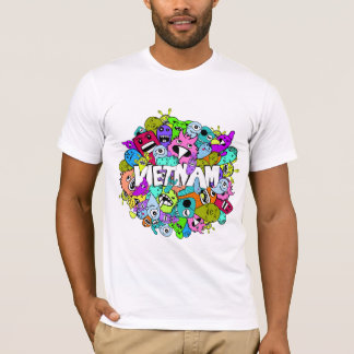 Viëtterle hipster kleurrijke achtergrond t-shirt