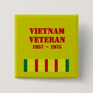 Viëtveteraan, Vietnam Veteraan Vierkante Button 5,1 Cm