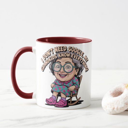 Vieux âge 11oz café Mug (Avec donut)