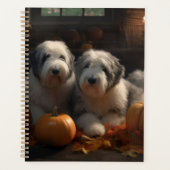 Vieux anglais Sheepdog Chiot Chiot Automne Citroui (Devant)