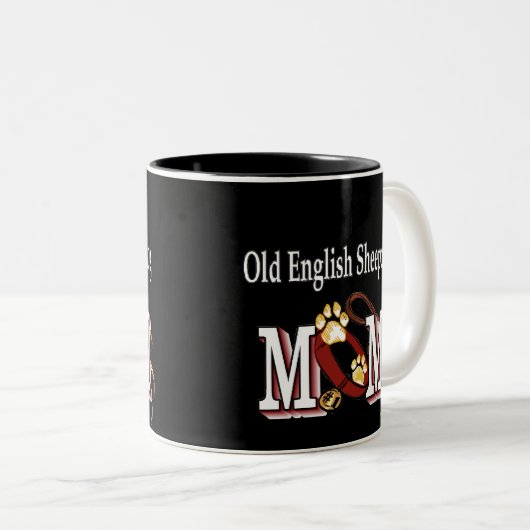 Vieux anglais Sheepdog Maman Mug (Devant droit)