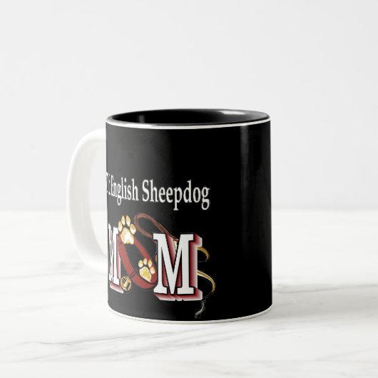 Vieux anglais Sheepdog Maman Mug (Devant gauche)