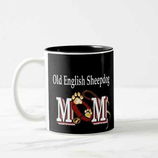 Vieux anglais Sheepdog Maman Mug (Gauche)
