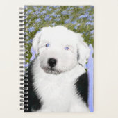 Vieux anglais Sheepdog Puppy Peinture - Chien Art (Devant)