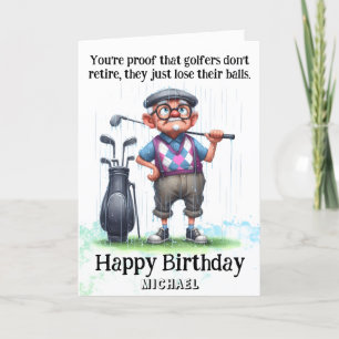 *~* Vieux AP94 Hilarious Man Golf Carte Anniversai