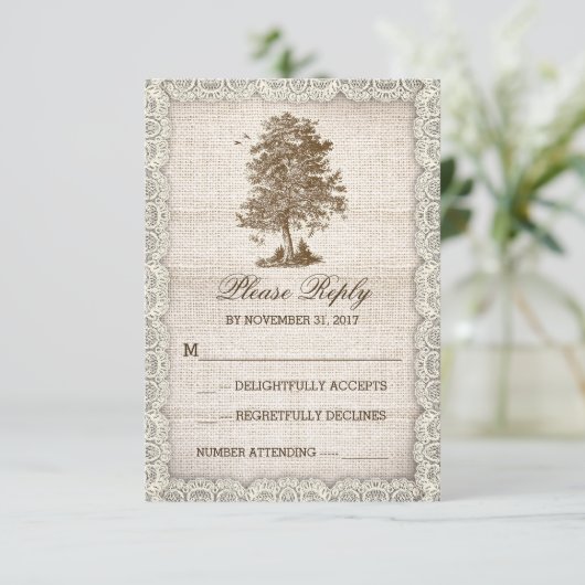 vieux arbre mariage campagnard rustique RSVP (Debout devant)