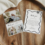 Vieux argent Carte de remerciements photo collage<br><div class="desc">Élégant Carte photo manuscrit pour Carte de remerciements Mariage. Personnalisé avec votre photo,  nom et date. Photo de freepick</div>