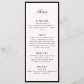 Vieux argent encadré Ivoire Mariage plat menu (Devant)