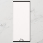 Vieux argent encadré Ivoire Mariage plat menu (Dos)