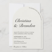 Vieux argent minimaliste Ecru White Faire-part de  (Devant)