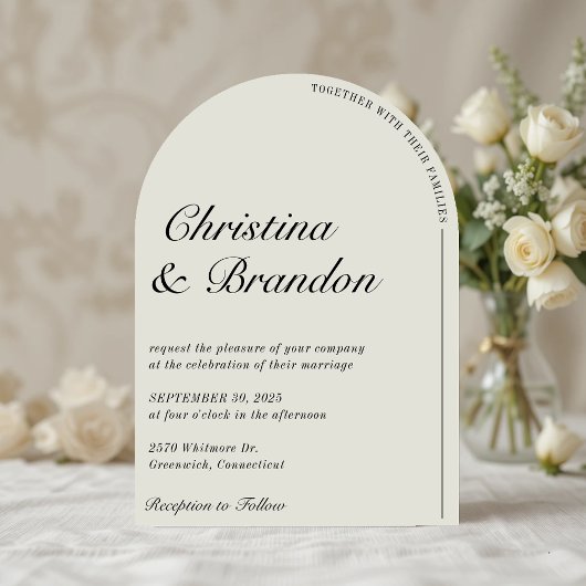 Vieux argent minimaliste Ecru White Faire-part de 