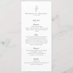 Vieux Argent, Neutre/Transp. bg, Menu Plat Mariage