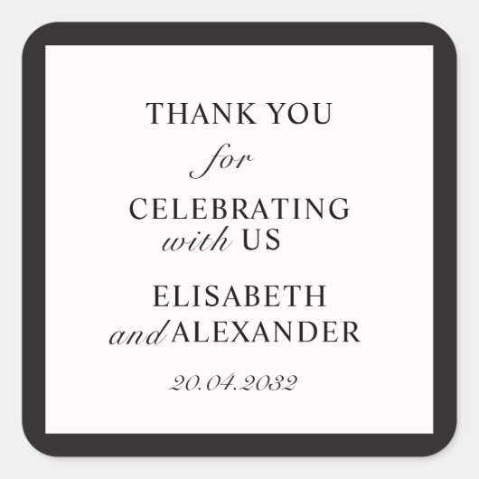 Vieux argent, Sticker Merci mariage (Devant)