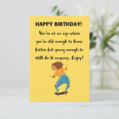 Vieux assez pour savoir mieux drôle carte d'annive (Debout devant)