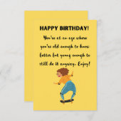 Vieux assez pour savoir mieux drôle carte d'annive (Devant / Derrière)