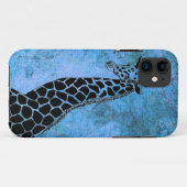 Vieux bleu Giraffe II - iPhone 5/5S Coque (Dos (Horizontal))