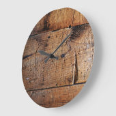 "Vieux Bois" Cadran Rond (Grand) Horloge Murale (Angle)