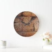 "Vieux Bois" Cadran Rond (Grand) Horloge Murale (Maison)