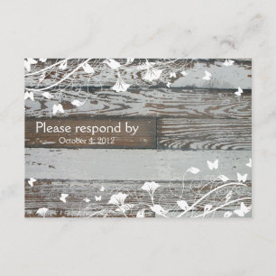 Vieux Bois RSVP avec enveloppe - blanc