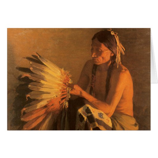 Vieux bonnet de guerre par Joseph Henry Sharp (Devant horizontal)