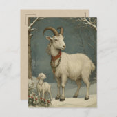 Vieux Bouc de Noël, Carte de Joyeux Temps des Fête (Devant / Derrière)