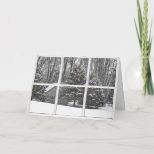 Vieux Cabine avec lumières dans la carte fenêtre