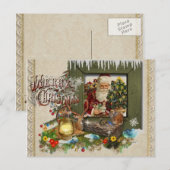 Vieux Cabine Fenêtre Carte postale de Noël (Devant / Derrière)