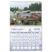 Vieux Calendrier des voitures classiques en fer (Feb 2026)