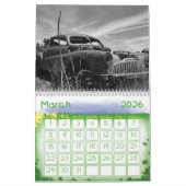 Vieux Calendrier des voitures classiques en fer (Mar 2026)