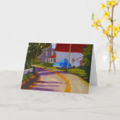 Vieux camion pick-up et route dans la carte de (Fleur jaune)