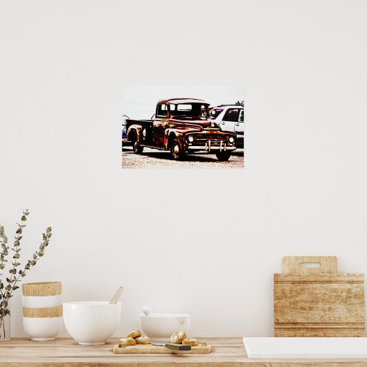 Vieux Camion Rustique Poster photo Art (Cuisine)