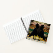 Vieux Carnet de spirale de Damask Crows (Intérieur)