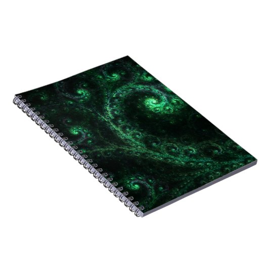 Vieux Carnet fractal spiral vert et noir (Côté Droit)