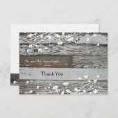 Vieux carte de remerciements plat en bois avec (Devant / Derrière)