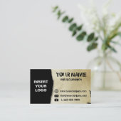 Vieux carte de visite de papier déchiré (Debout devant)