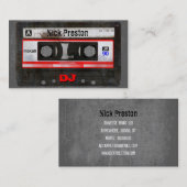 Vieux carte de visite du DJ de cassette (Devant / Derrière)