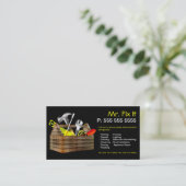 Vieux carte de visite en bois de bricoleur de (Debout devant)