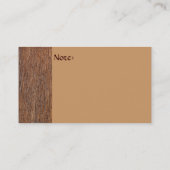 Vieux carte de visite en bois de grain (Dos)